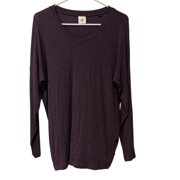 Cabi‎ Women's XS Long Sleeved Purple Oversized Shirt Stretchy Basic Heathered - Picture 1 of 6